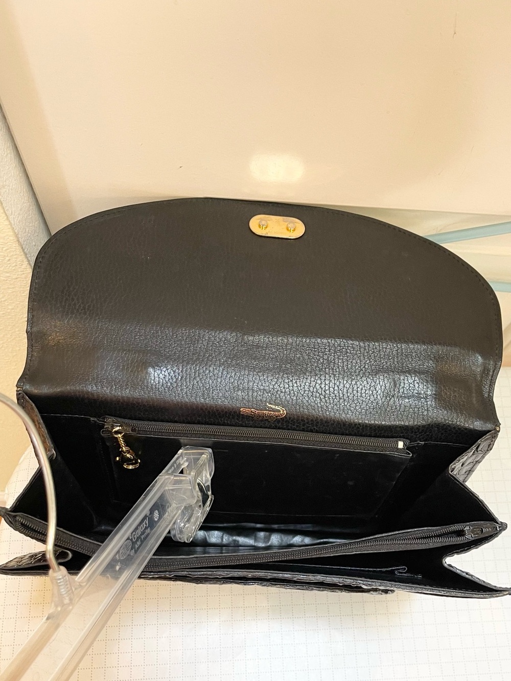 Vintage mid-century genuine alligator Kelly style top handle bag - Picture 12 of 16